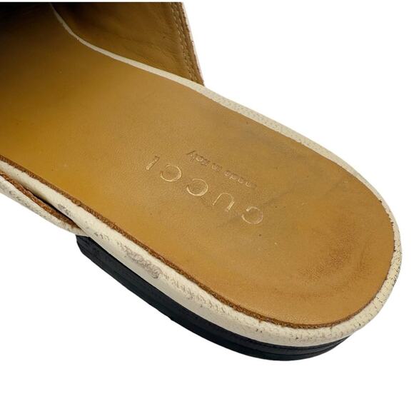 Gucci Princetown Horsebit Slip-On Loafer Mule Flat in White Leather EU 38 US 8 - Picture 7 of 14